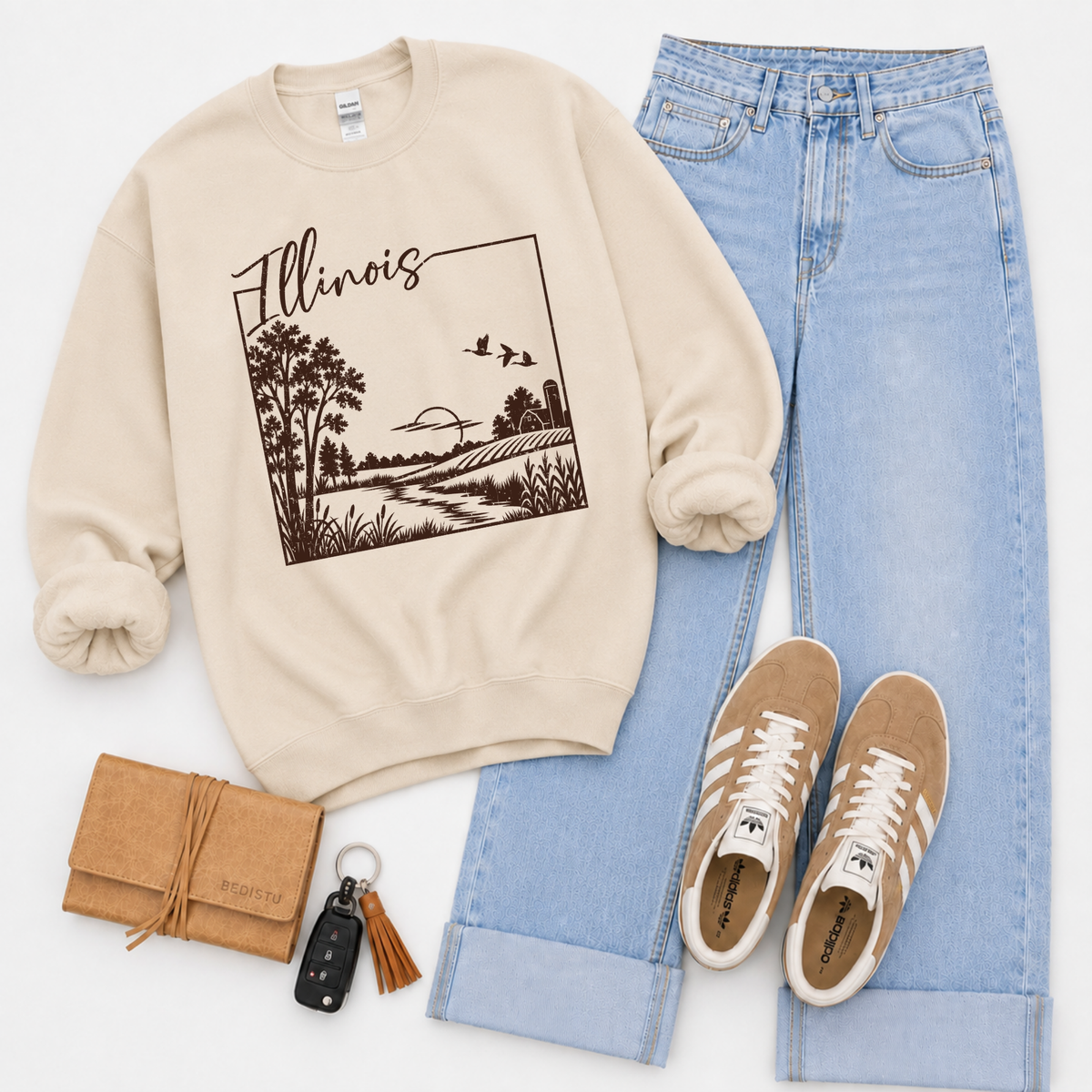States Nature Scenery Silhouette (includes both brown & cream with purchase) Digital Design, PNG