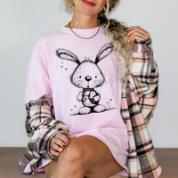 Easter Bunny Black Outline Digital Design, PNG