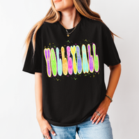 Volleyball Neon Chalky Splatter Digital Design, PNG