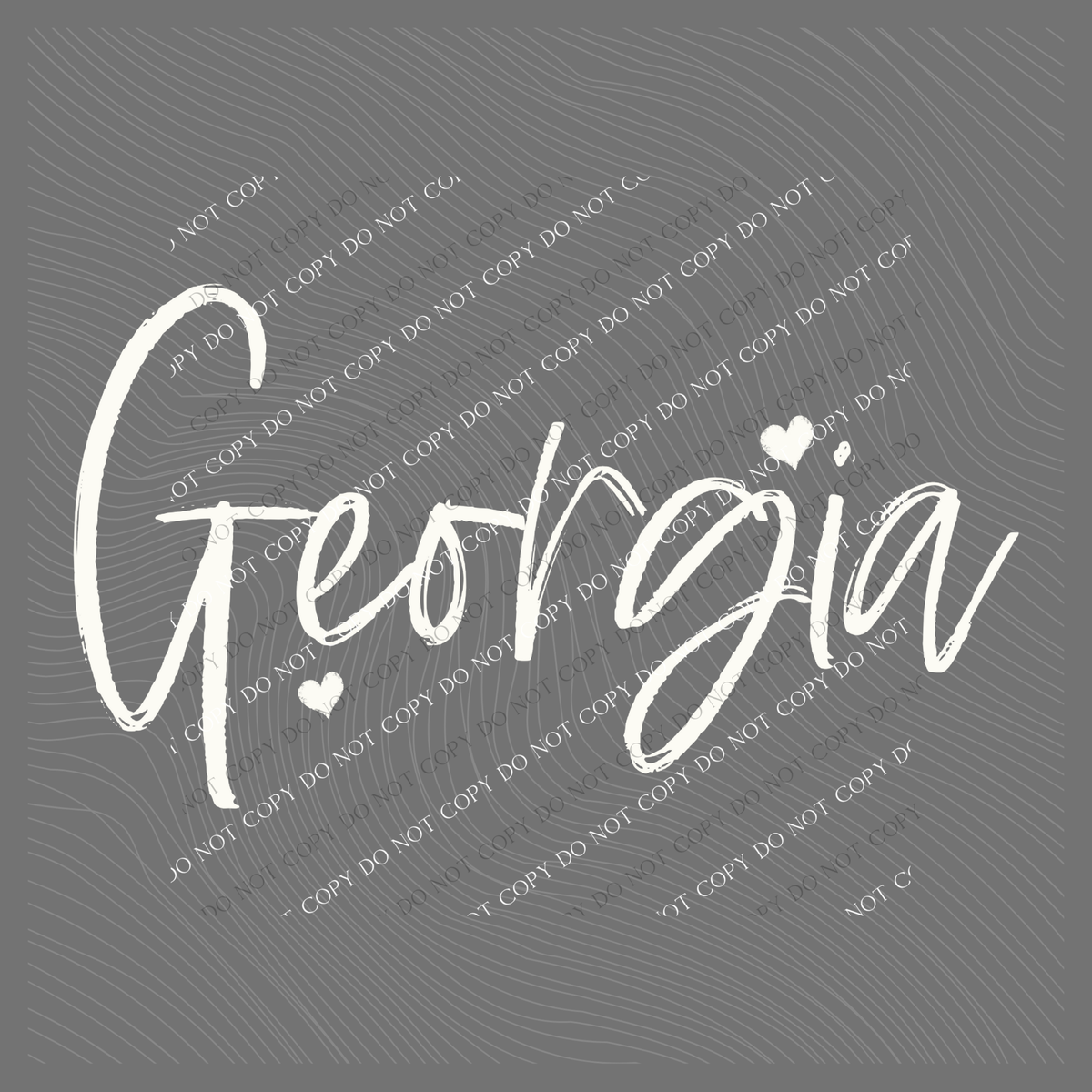 Georgia Sketched Script Hearts in Off-white Digital Design, PNG