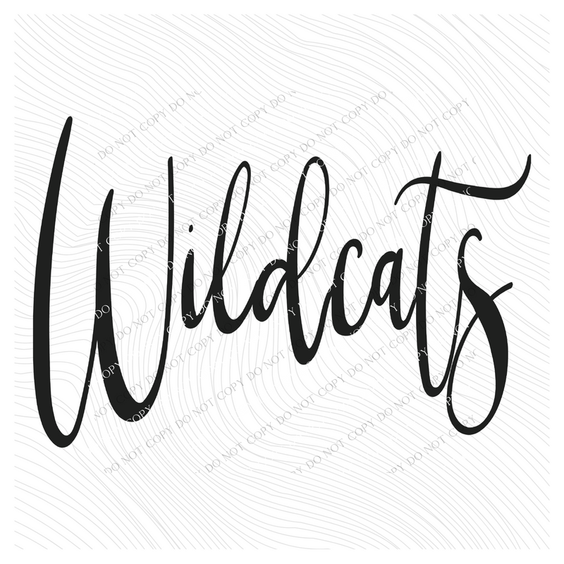 Wildcats Script in Black Digital Download, PNG