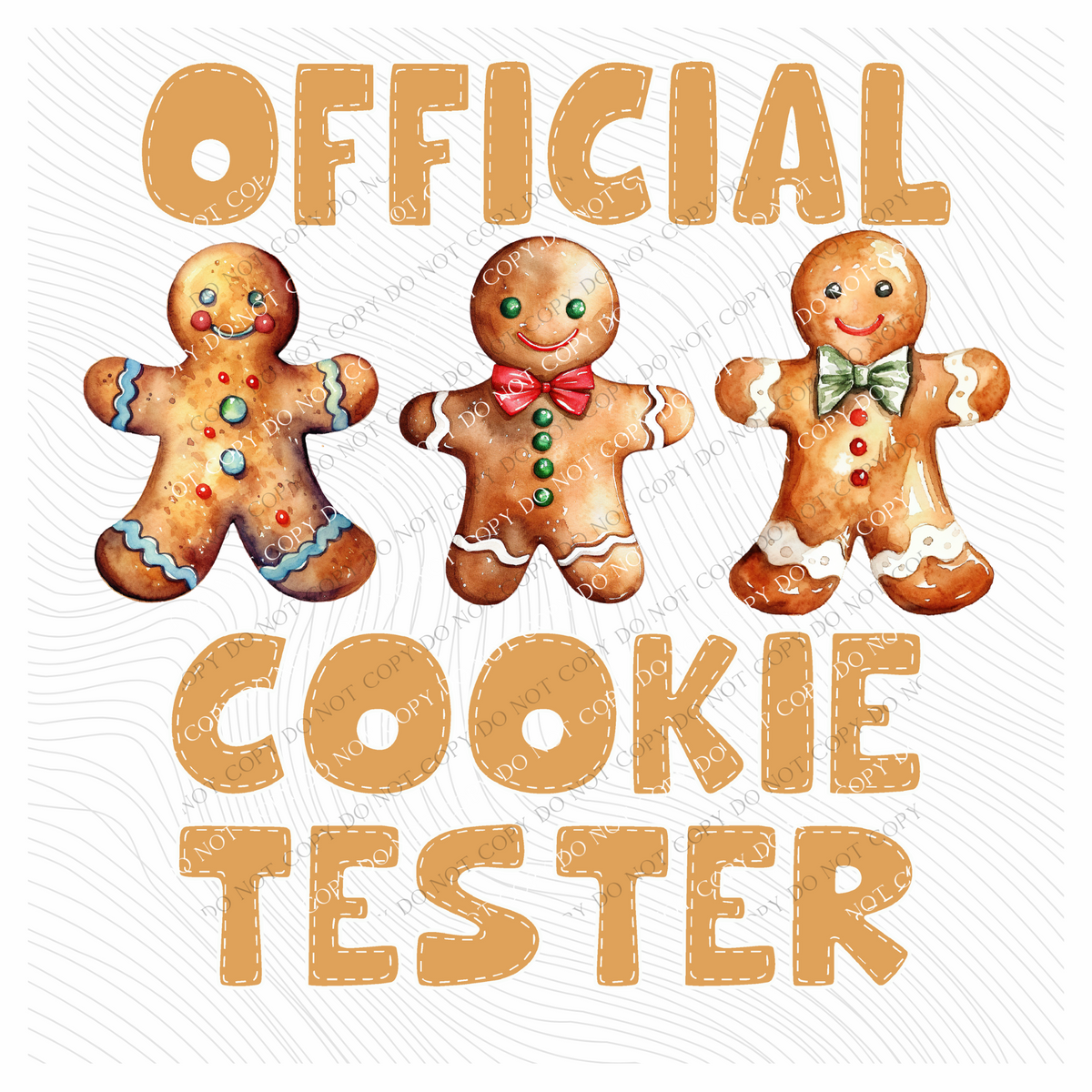 Official Cookie Tester Gingerbread Christmas Digital Design, PNG