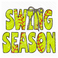 Swing Season Softball Stitch Leopard Bow Doodle Distressed Digital Design, PNG