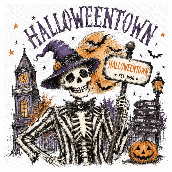 Halloweentown Sketch Digital Design, PNG