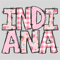 Indiana Strawberry Doodle Patch Digital Design, PNG