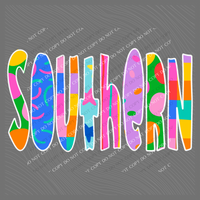 Southern Color Pop Doodle Digital Design, PNG