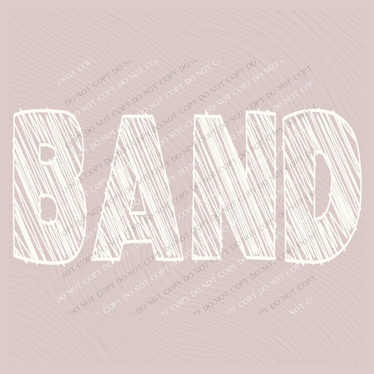 Band Scribble in Cream White Digital Design, PNG