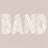 Band Scribble in Cream White Digital Design, PNG