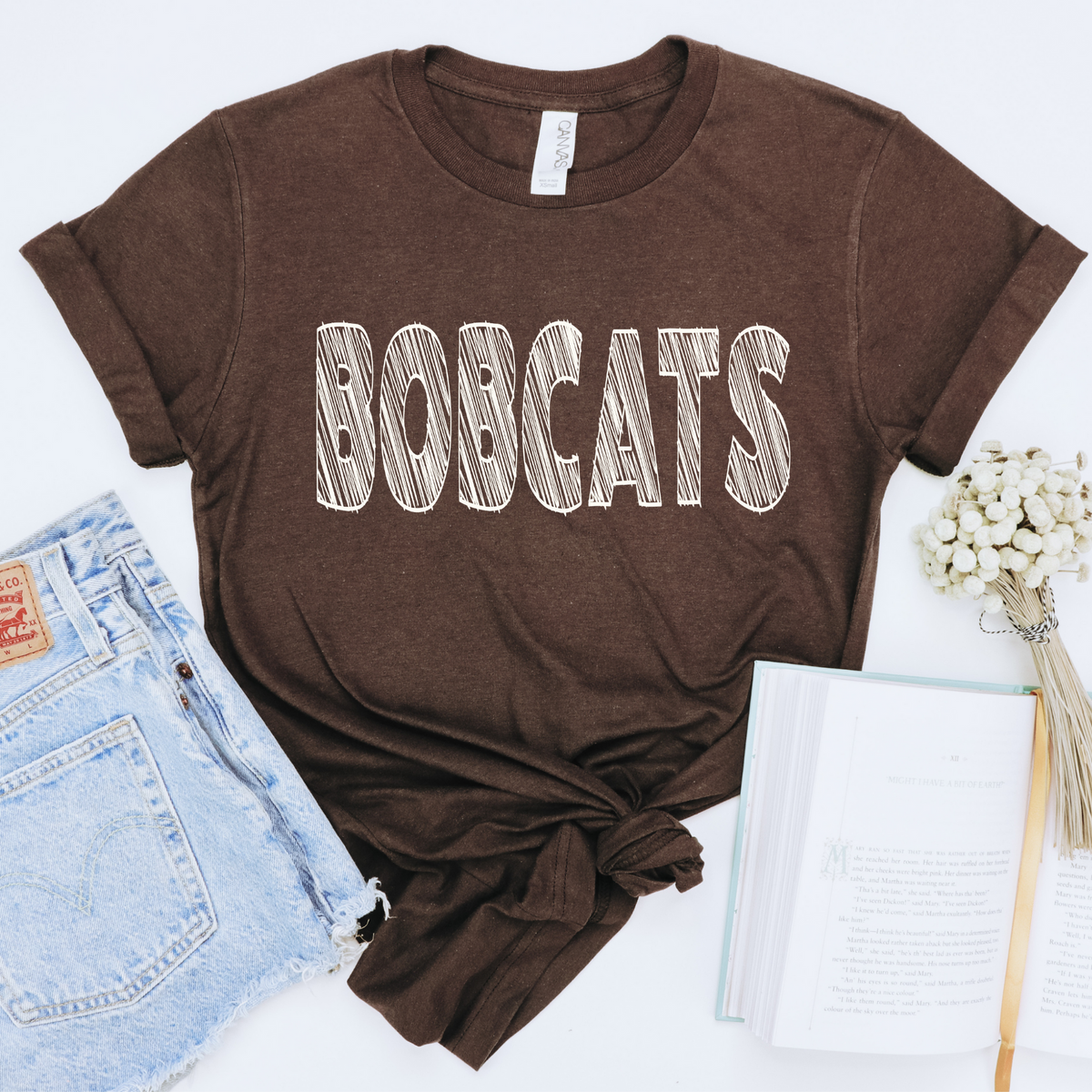 Bobcats Scribble in Cream White Digital Design, PNG