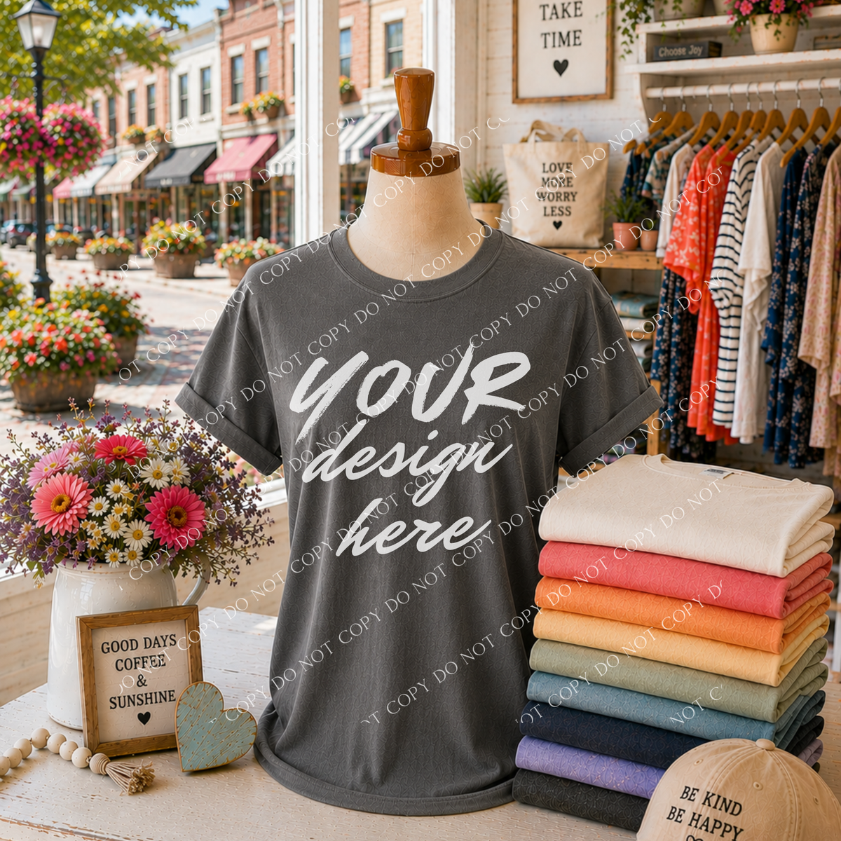Blank Everyday Boutique Mockup, Comfort Colors 1717 Pepper