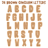 Denim & Gingham Stitched Alphabet Set | PNG Alphabet Letters Only