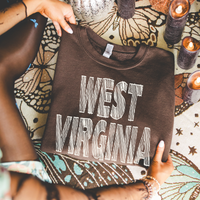 West Virginia Scribble in Cream White Digital Design, PNG