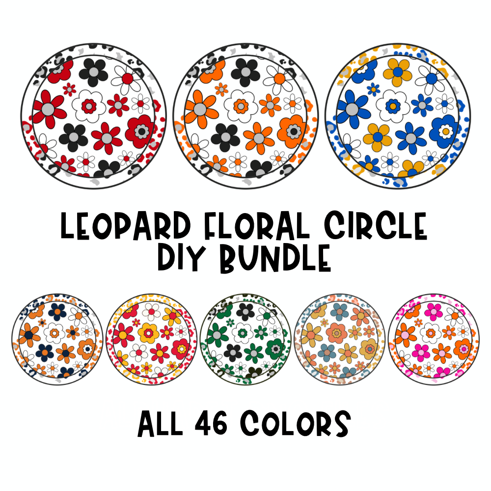 DIY ELEMENT BUNDLE - All 46 Colors - Leopard Patriotic Transparent Circle