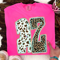 AZ Arizona Turquoise Glow Gold Foil Western Leopard & Cow Print Digital Design, PNG Only