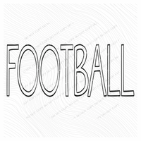 Football Simple Outline in Black Digital Design, PNG