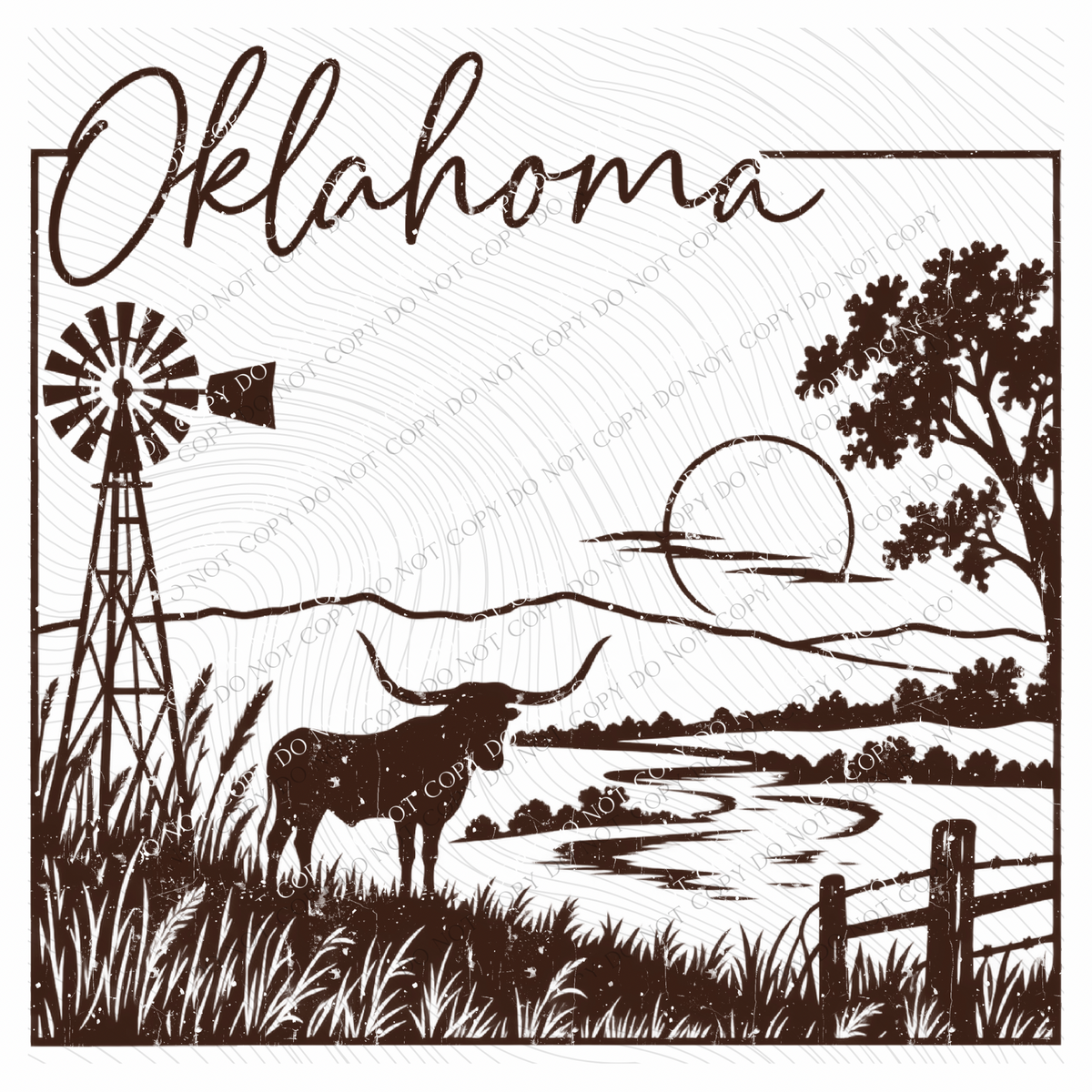 States Nature Scenery Silhouette (includes both brown & cream with purchase) Digital Design, PNG