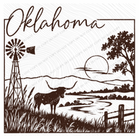 States Nature Scenery Silhouette (includes both brown & cream with purchase) Digital Design, PNG