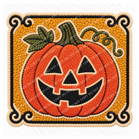 Jack o lantern Halloween Chenille Patch Digital Design, PNG