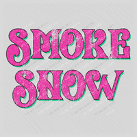 Smoke Show in Pink & Green Digital Design, PNG