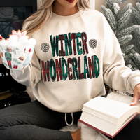 Winter Wonderland Glitter & Red & Green Plaid Digital Download, PNG