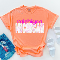 Michigan Crackle in Neons & White Digital Design, PNG
