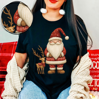 Plaid Santa & Reindeer Knitted Digital Download, PNG