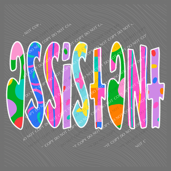 Assistant Color Pop Doodle Digital Design, PNG
