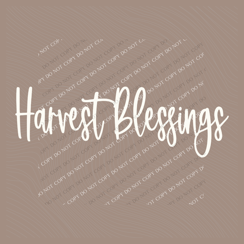 Harvest Blessings Script in Cream Digital Download, PNG