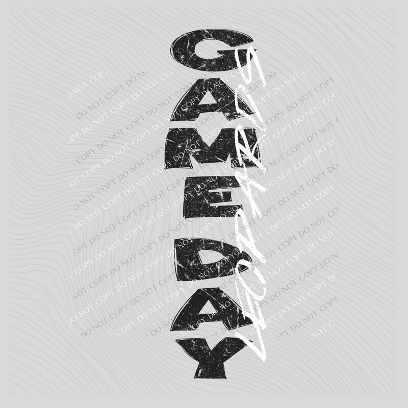 Game Day Leopards Vertical Distressed in Black & White Digital Design, PNG