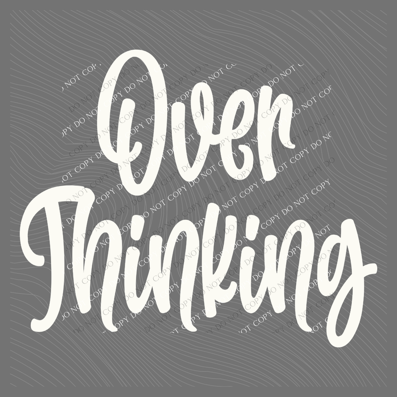 Over Thinking Script in Off-white Digital Design, PNG