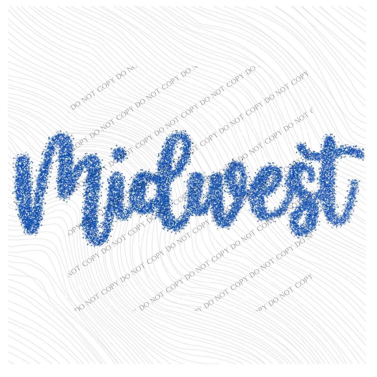 Midwest Tinsel Script Blue Digital Design, PNG