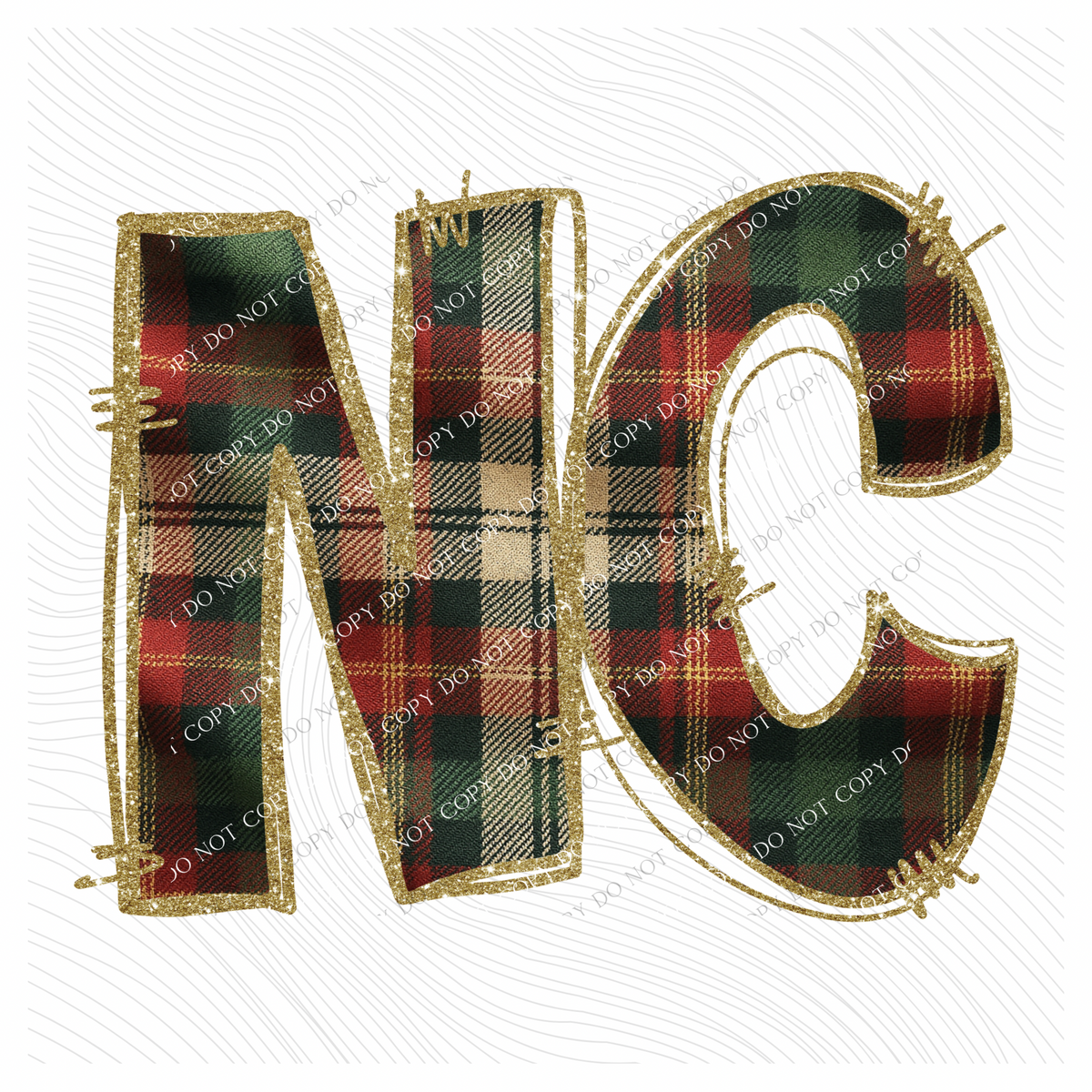 North Carolina Glitter & Plaid Digital Download, PNG