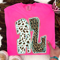 AL Alabama Turquoise Glow Gold Foil Western Leopard & Cow Print Digital Design, PNG Only