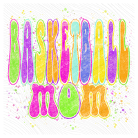 Basketball Mom Neon Chalky Splatter Digital Design, PNG