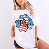 USA Patriotic Lips & Tongue Digital Design, PNG