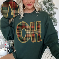 Ohio Glitter & Plaid Digital Download, PNG