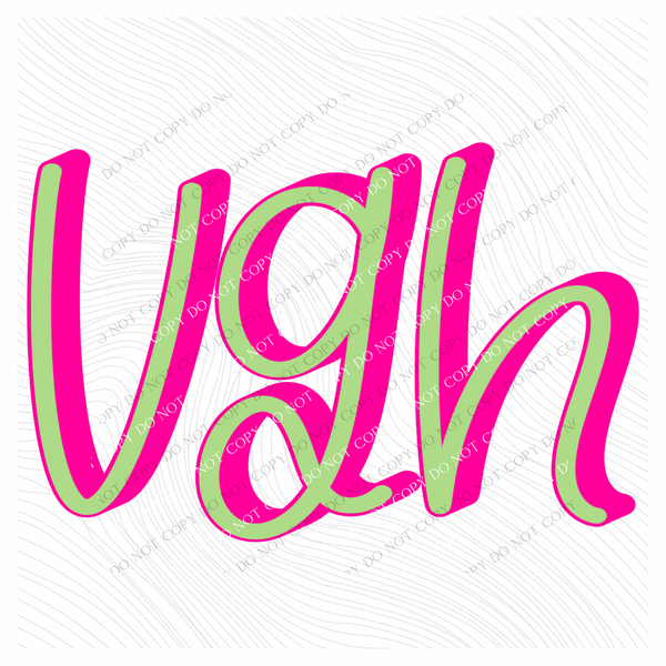 UGH 3D Sassy Script Bright Pink & Green Digital Design, PNG