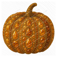 Pumpkin Rhinestone 3D Digital Download, PNG