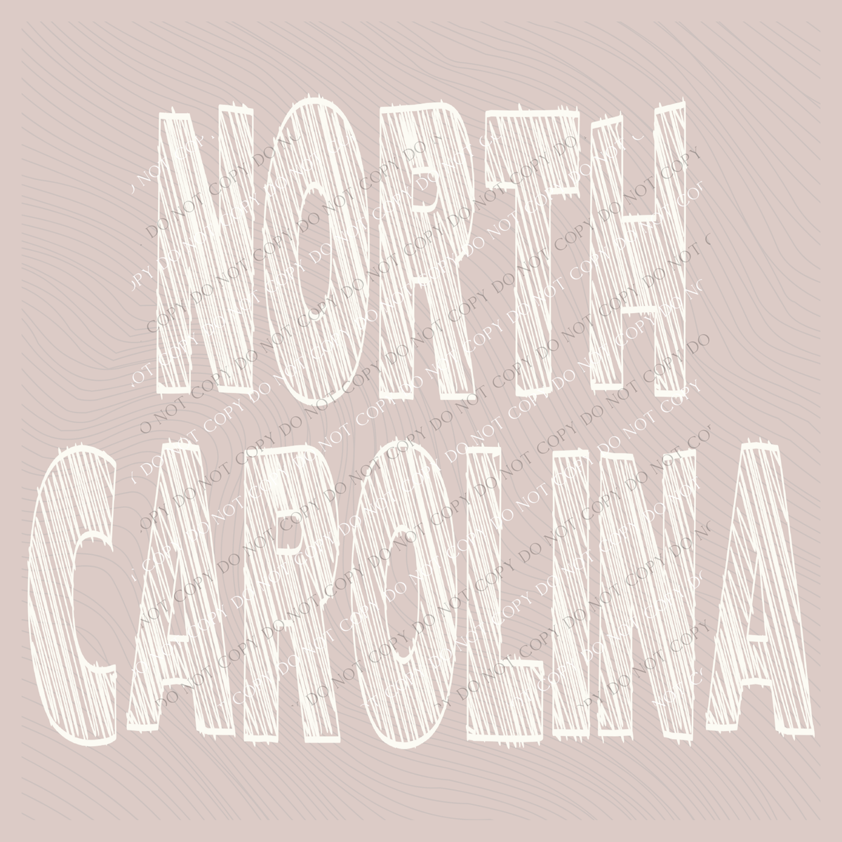 North Carolina Scribble in Cream White Digital Design, PNG