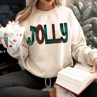 Jolly Glitter & Red & Green Plaid Digital Download, PNG