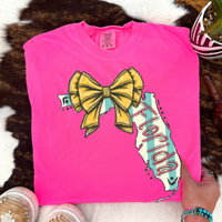 Florida Glitter Bow & Stripes Coquette Digital Design, PNG