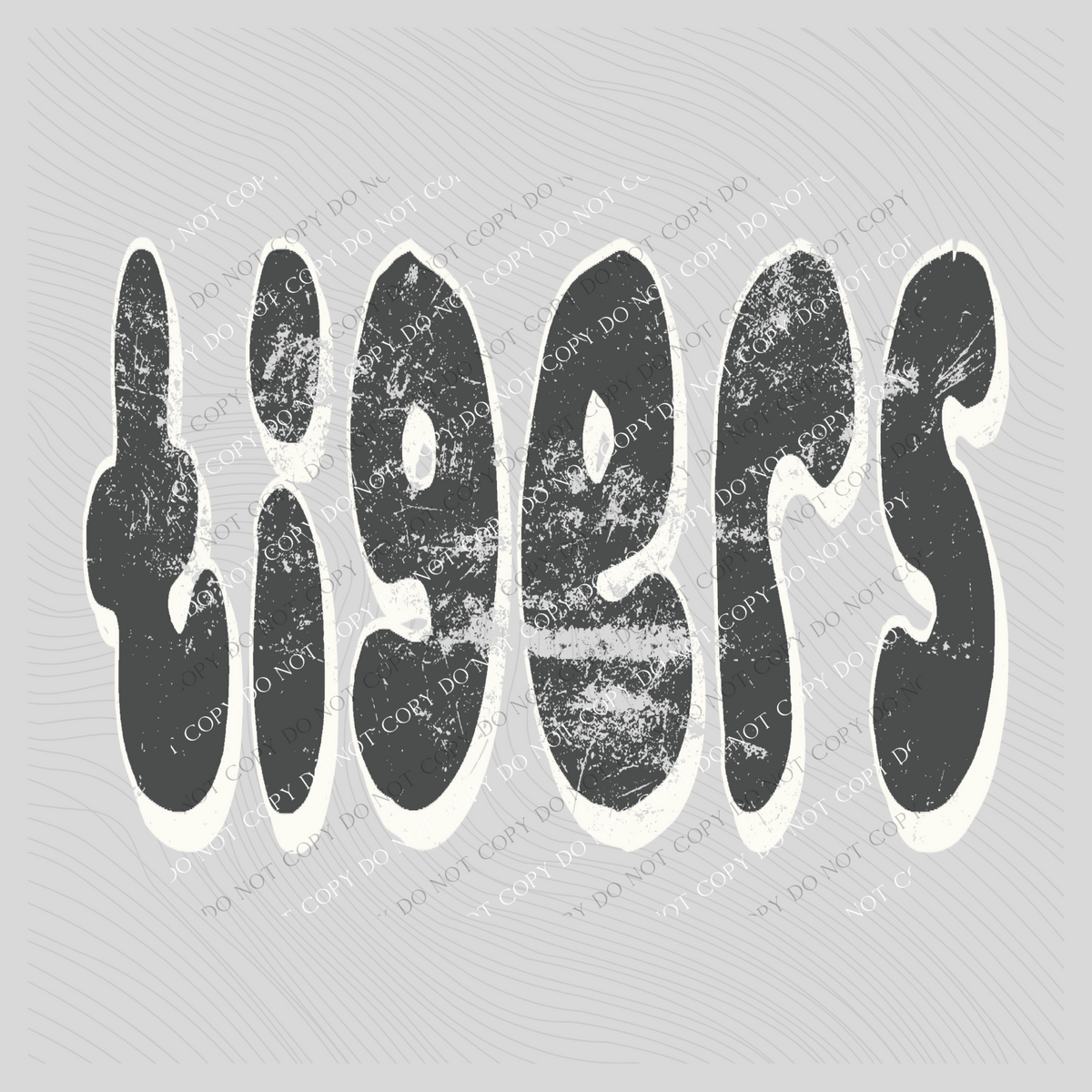 Tigers Retro Distressed in Charcoal & White Digital Design, PNG