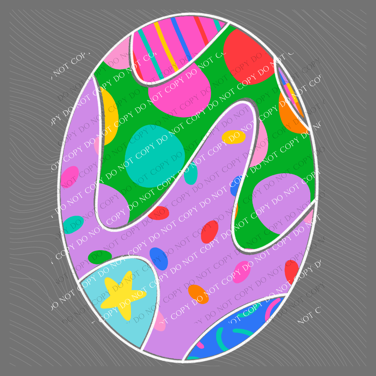Easter Egg Color Pop Doodle Digital Design, PNG