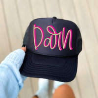 Darn 3D Sassy Script Bright Pink & Green Digital Design, PNG