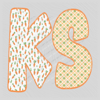 KS Kansas Spring Carrots & Plaid Distressed Digital Design, PNG