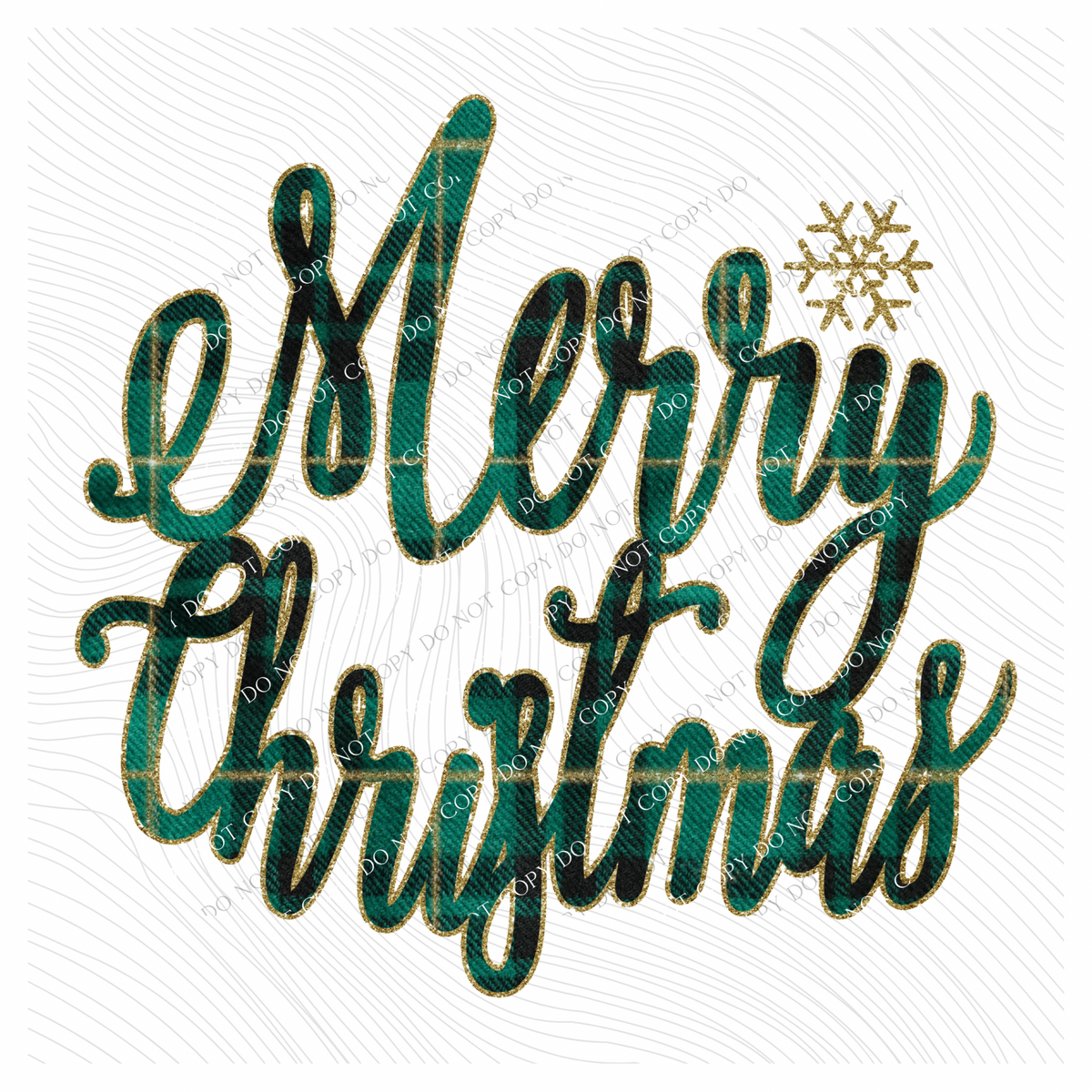 Merry Christmas Green Plaid & Glitter Digital Download, PNG