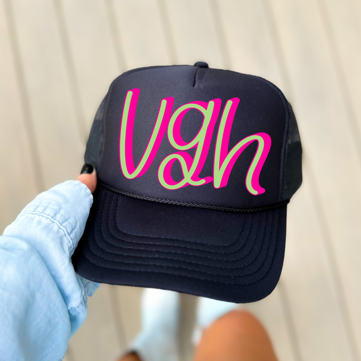 UGH 3D Sassy Script Bright Pink & Green Digital Design, PNG