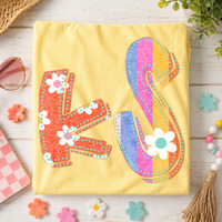 KS Kansas Flower Power Distressed Doodle Digital Design, PNG