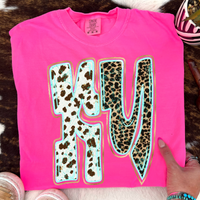 KY Kentucky Turquoise Glow Gold Foil Western Leopard & Cow Print Digital Design, PNG Only