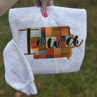 Iowa Quilted Script State Digital Design, PNG